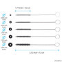 Lot de 15 brosses de Nettoyage et 10 Aiguilles de Nettoyage pour Petites Ouvertures, Tubes, tuyaux, par Exemple : Pistolet à Pei