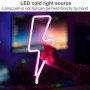 Nizirioo Flash Néon LED pour Décoration Murale : Lightning Bolt avec Lumière Rose et Bleue - Panneau Néon pour Chambre, Bars, Fê