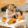 Set de vaisselle pour bébé en silicone antidérapant avec ventouse, 8 pièces : assiette pour bébé, assiette pour enfant avec vent