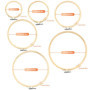 Lot de 6 tambours à broder en bambou – cercle broderie rond réglable en bois lisse, idéal pour DIY, déco et point de croix – tam