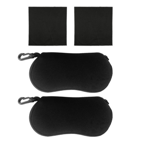 HDGSAFD 2 Étuis À Lunettes Et 2 Chiffons À Lunettes, Étui À Lunettes Portable Pour Une Utilisation En Extérieur, Sac De Rangemen