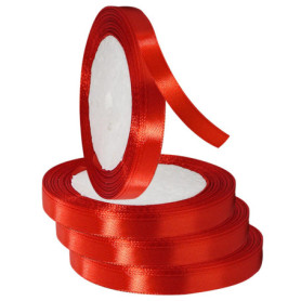 CVDYWDJIE 4 Rouleaux De Ruban Rouge, Ruban Polyester, Ruban Décoration Mariage, Ruban Emballage Cadeau, Ruban Bouquet