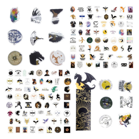 1 Morceau De Signet De Dragon Et 120 Autocollants, Signets De Personnalité Créatifs, Cadeaux D'Étudiants, Accessoires De Lecture