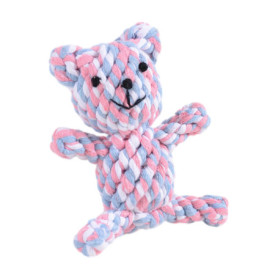 MEMOFYND 1 pièce Ours tricoté à la Main, Jouet de Dentition pour Chiot, Jouet d'ours pour Animaux de Compagnie Fait à la Main, J