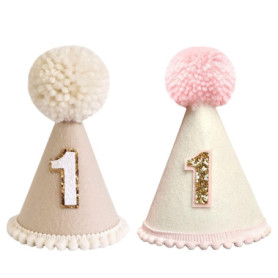 YSJCHEBS 2Pcs Chapeaux D’Anniversaire De Bébé, Couronne De Premier Anniversaire, Couronne De Feutre Mignonne, Chapeau D’Annivers