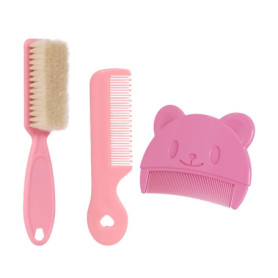 2 Peignes, 1 Brosse À Cheveux Pour Bébé, Peigne Rose, Mini Peigne Mignon, Brosse À Cheveux Doux, Ensemble D'Accessoires De Soins