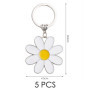 Morceaux De Clés De Marguerite, Chaîne De Clés De Fleurs Créative, Pendentif Clé en Métal, Ornementation Suspendue De Poche, Acc