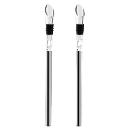 Refroidisseur de Vin en 2 Pièces - Bouteille en Acier Inoxydable, Accessoires 3 en 1 - Cadeaux pour Hommes et Amateurs