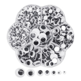 NyxSeat Lot de 700 yeux adhésifs - Accessoires de jouets d'animaux - Matériaux faits à la main pour enfants - Convient pour le b