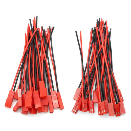 D-Orange 20 Paires JST 2 Broches Connecteur 22 AWG JST Connecteur de Prise 2 Pin Adaptateur de Connecteur Mâle et Femelle avec C