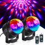 Lumières disco U 'King, télécommande DJ Party Lights 3 W 7 couleurs lumière stroboscopique activée par le son lumières de fête p