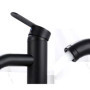 Noir Robinet de Salle de Bain,Noir Mat Mitigeur Lavabo Acier Inoxydable,Robinet de Lavabo avec Eau Froide Chaude Disponible,avec