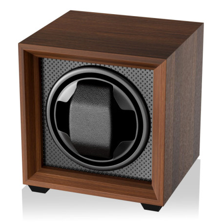 Fousenuk remontoir montre automatique avec moteur silencieux, 2 modes réglage, carré couleur noyer boîte de montre avec port cha