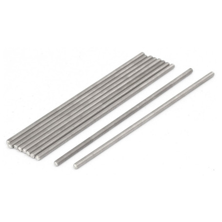 sourcing map Tige Filetée M3x100mm 0,5mm pas acier inoxydable 304 tiges filetées entièrement 10pcs