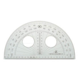 sourcing map Papeterie bureau scolaire 0-180 degré Rapporteur plastique clair 25 cm longue