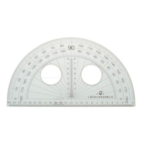 sourcing map Papeterie bureau scolaire 0-180 degré Rapporteur plastique clair 25 cm longue