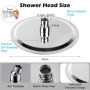 Tête de Douche 20cm Acier Inoxydable 304, Pommeau de Douche Rond 8 Pouces, Rotatif 360° Shower Head, Haute Pression, Economie d'