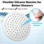 Tête de Douche 20cm Acier Inoxydable 304, Pommeau de Douche Rond 8 Pouces, Rotatif 360° Shower Head, Haute Pression, Economie d'
