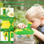 Kit Exploration Enfant 5 Pièces, Boîte d'Observation avec Loupe, Capture Insectes, Cages à Insectes, Filet à Papillons, Cadeau É