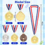 ELEPRUC 18 Pièces Médaille d'or avec Rubans de Cou, 5cm Médaille de Récompense, Médailles Enfants, Medailles Olympiades, Médaill
