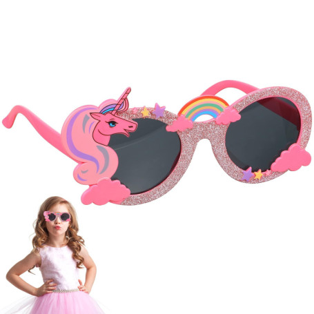 1pièce Lunettes De Déguisement Licorne Rose Et Gris Accessoire De Costume Éclatant Pour Fête Et Célébration Pour Adultes