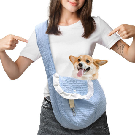 Sac de Transport Chien 10kg, Sac Transport Chien avec Bouton et Crochet De Laisse pour Empêcher Les Animaux de Sauter, Sac pour 