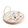 YANGWEN Plateau Présentoir Bijoux en Bois, 6 Fentes Anneau Bague Boucle d'oreille Affichage Support Stockage,Blanc Insérer Organ