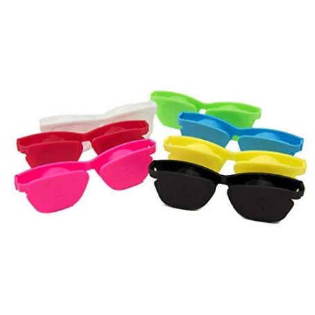 SPORTS WORLD VISION 6PC Étui à lentilles de Contact Style Lunettes | Étui à lentilles de Contact Plat et Rabattable Optishade | 