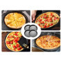 Kellegour 4 Pièces Plaque à Pizza Ronde,Plat à Tarte pour Four Anti-Adhésif,Antiadhésif Plat à Pizza en Acier Inoxydable,Moule à
