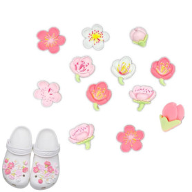 Charmes de Chaussure,12 PCS Mignons Décorations de Chaussures Fleurs avec Boutons Colorés Breloques de Chaussures Mode Fleurs Ch