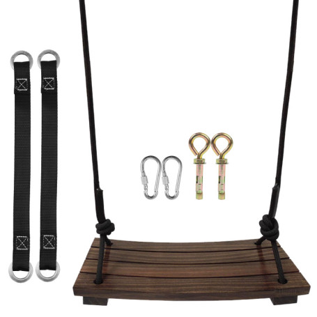 Balançoire Enfant en Bois, Balançoire Extérieure en Bois, Balançoire à Suspendre pour Enfant Et Adulte Chargé Maximum 200 Kg,Bal