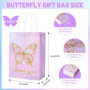 NPZ-Butterfly-10P Lot de 10 sacs cadeaux en papier colorés avec anse pour anniversaire d'enfant, filles, sacs cadeaux d'invités 