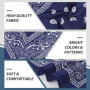 HOMIKLSA Foulard carré,Bandanas pour Hommes et Femmes, Pack de 12 Foulards Paisley, Bandanas Style Cowboy pour Mode et Accessoir