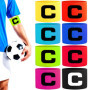 RUIJIE Brassard de Capitaine de Football 8 Pièces Élastique Capitain Bandes Multicolor Réglable Captain Armband Rétractable Stan