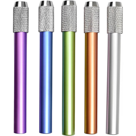 Lot de 5 rallonges de crayon, couleur réglable, avec poignée en métal, pour croquis, école, malaterie