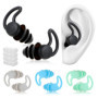 Bouchons d'oreilles de natation pour adultes,4 paires de bouchons en silicone souple,imperméables et réutilisables,protection de