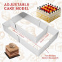 Cadre à Gâteau - Moule Réglable 28-53 x 18-32 x 10 cm - Acier Inoxydable - avec Séparateur, Cuisson Uniforme et Gâteaux à Étages