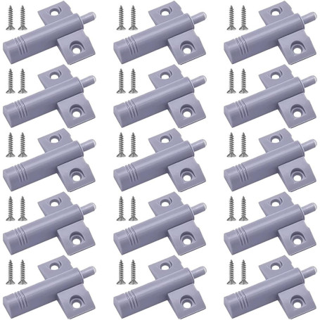 Jicyor 30PCS Amortisseurs de Portes D'armoires Gris Tampon Amortisseur+60PCS 14 * 4mm Visser pour Porte Armoire Tiroir Pare-choc
