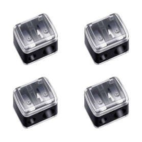 Lot de 4 Taille-Crayon Universel pour Maquillage - Double Trou pour Crayons à Sourcils, Lèvres Eyeliner - Lames de Précision & S