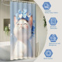 FeinKulturia Rideau de douche chat - 180 x 200 cm - Épais - Lavable - Anti-moisissure - Imperméable - Motif amusant - Rideau de 