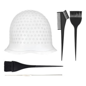 Bonnet Meches Cheveux,Pinceau Coloration Teinture Meche Balayage Crochet Pinceaux de Avec Mèches et Mèche à Kit Femme Douche Cou
