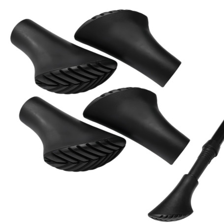 4 Pièces Embout Baton de Marche,Bâtons Nordique Bâton Tampons en Caoutchouc Bouchon Asphalte Rondelle Nordic Walking Canne Couss