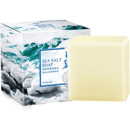 Weixinbuy Savon au sel de mer naturel au lait de chèvre, Savon de nettoyage couleur de peau uniforme, Savon hydratant nourrit la