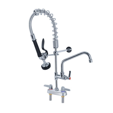 TAIMIKO Robinet de Douche de cuisine Mitigeur 2 trous, Robinet pulvérisation de pré-rinçage,avec pulvérisation de douche,bec hau