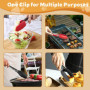 PHYTONICS 2PC Pince Cuisine Silicone,Pince de Cuisine,Pince Cuisine Inox,Pince Alimentaire,Pince Barbecue,avec Poignée Silicone 