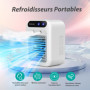 Climatiseur Portable, Climatiseur Mobile Silencieux, Refroidisseur d'air de 500 ml, Rafraichisseur d'air, 2 Vitesses, 2 Modes de