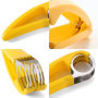Coupe-Banane en Acier Inoxydable,Forreen 3 Pièces Banane Trancheuse Multifonctionnel Portable Banane Slicer avec 6 Lames pour Sa