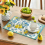 GOEDCH Lot de 8 sets de table en lin résistants à la chaleur avec motif citron - Lavables et antidérapants - Pour cuisine, fête,