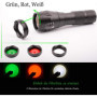 Llys Colors 5 modes Zoomable lampe de poche lumière rouge/vert/blanc LED lampe de poche torche avec aimant