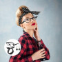 Accessoires Années 50 Femmes, 5 Pièce Costume des Années 1950, Pois Écharpe Gant Boucle Oreille Bandeau Lunettes, Accessoires De